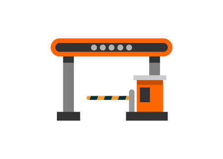 Highway gate. Simple flat illustration.