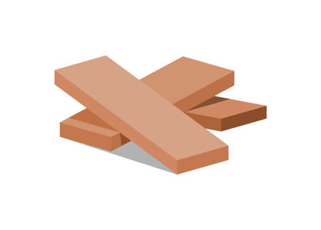 Plank wood stack. Simple flat illustration.のイラスト素材