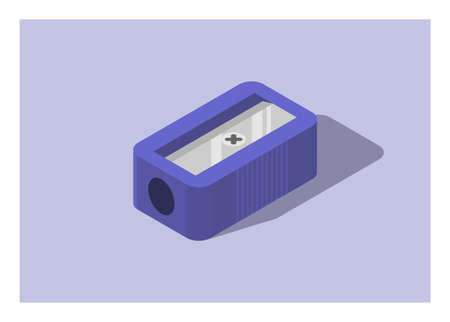 Pencil sharpener in isometric view. Simple flat illustration.のイラスト素材