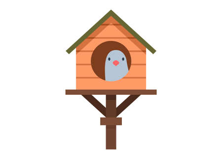 Pigeon house. Simple flat illustrationのイラスト素材