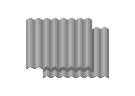 Stack of corrugated tin. Simple flat illustration.のイラスト素材