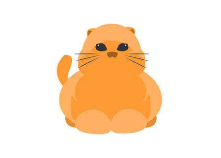 Cute orange cat. Simple flat illustration.のイラスト素材
