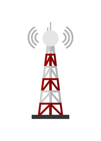 Communication tower. Simple flat illustration.のイラスト素材