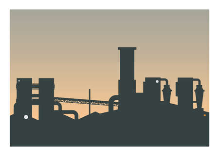 Industrial area. Simple silhouette illustration.のイラスト素材