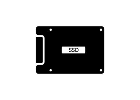 SSD card. Solid State Drive. Simple illustration in black and white.のイラスト素材