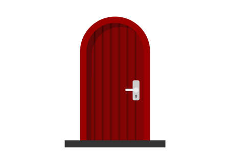 Wooden round shape door. Simple flat illustration.のイラスト素材