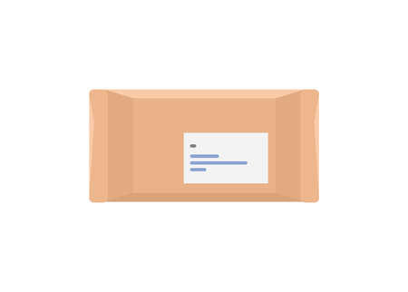 Consignment in small paper package. Simple flat illustration.のイラスト素材