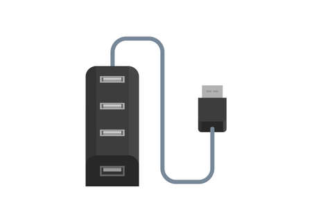 USB port hub. Simple flat illustration.のイラスト素材