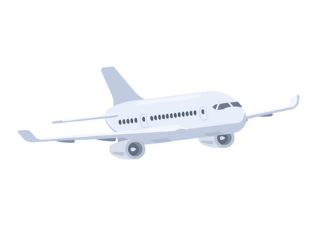 Airplane flying. Simple flat illustrationのイラスト素材