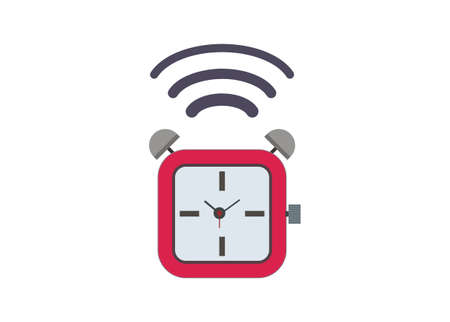 Ringing alarm clock. Simple flat illustration.