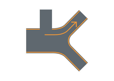 Road route. Simple flat illustration.