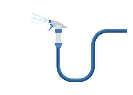 Water hose and sprayer. Simple flat illustration.のイラスト素材