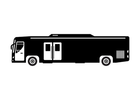Cargo bus. Simple illustration in black and white.のイラスト素材