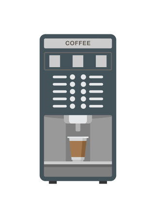 Convenience store coffee machine maker. Simple flat illustration.のイラスト素材