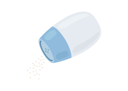 Salt poured from bottle. Simple flat illustration.のイラスト素材