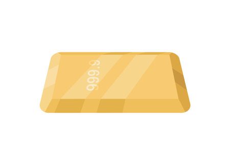 Fine gold bar. Simple flat illustration in perspective view.のイラスト素材