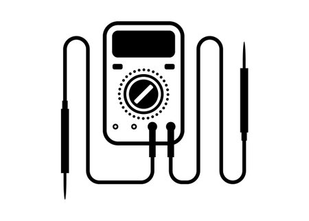 Multimeter. Simple illustration in black and white.のイラスト素材