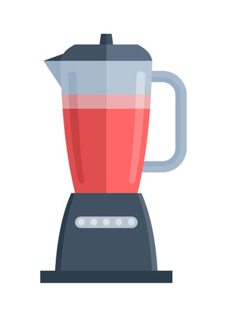 Smoothie blender machine. Simple flat illustration.のイラスト素材