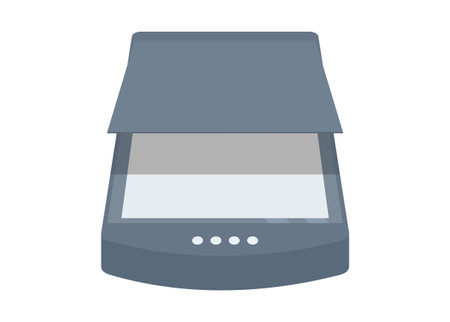 Computer scanner in perspective view. Simple flat illustration.のイラスト素材