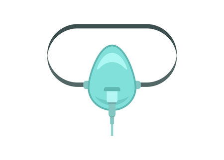 Medical oxygen mask. Simple flat illustration.のイラスト素材