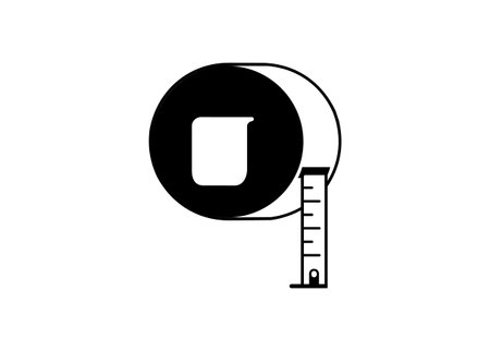 Round measurement tape. Simple illustration in black and white.のイラスト素材