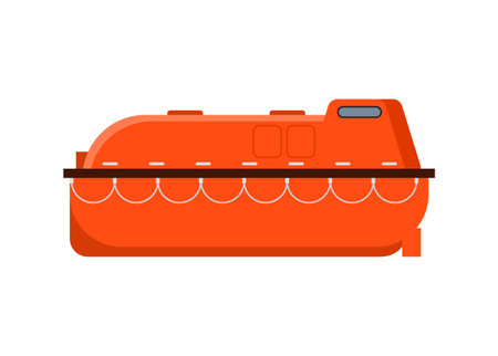Lifeboat vehicle. Simple flat illustration.のイラスト素材
