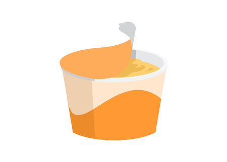 Butter in cup packaging. Simple flat illustration.のイラスト素材