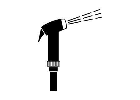 Toilet sprayer. Simple illustration in black and white.のイラスト素材