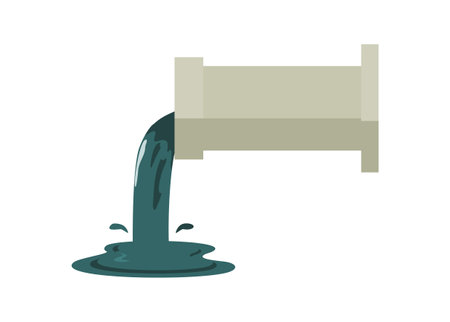 Sewer pipe and waste water. Simple flat illustration.のイラスト素材