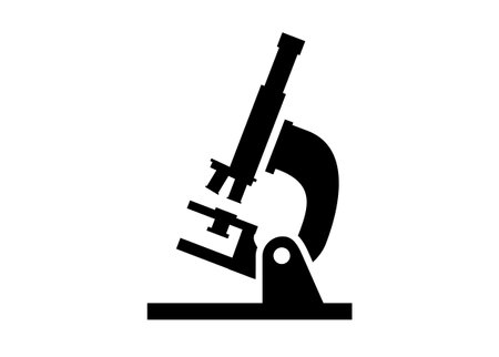 Microscope. Simple illustration in black and white.のイラスト素材