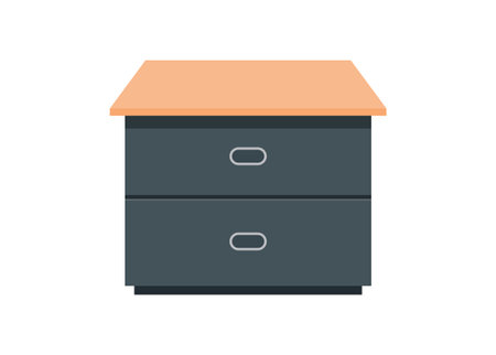 Nightstand in perspective view. Simple flat illustration.のイラスト素材