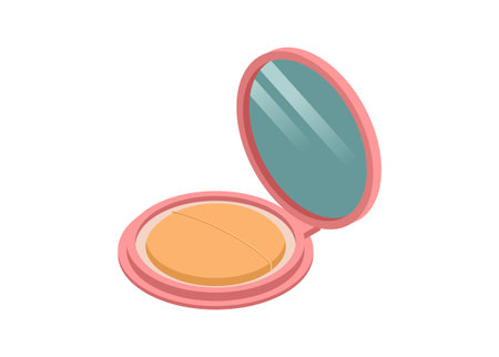 Compact powder. Simple flat illustration in isometric view.のイラスト素材