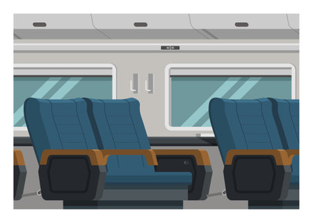 Passenger train interior. Simple flat illustration.のイラスト素材