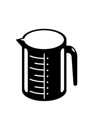 Measurement cup. Simple illustration in black and white.のイラスト素材