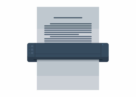 Portable printer. Simple flat illustration.のイラスト素材