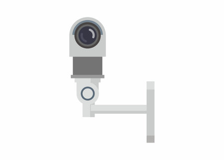 CCTV mounted on wall. Simple flat illustration