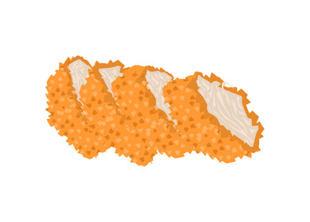 Chicken katsu slice. Simple flat illustration.のイラスト素材