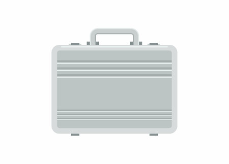 Metal briefcase. Simple flat illustration.のイラスト素材