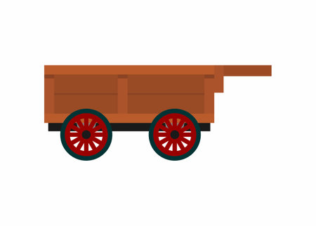 Wooden wheelbarrow. Simple flat illustration.のイラスト素材