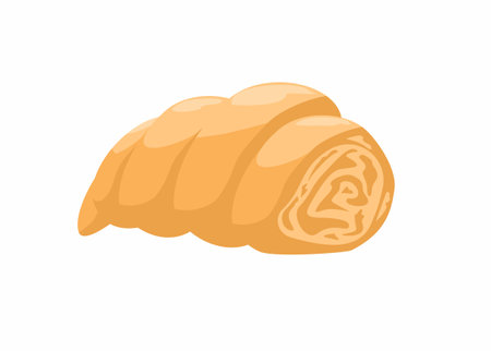 Sliced croissant bread. Simple flat illustration.のイラスト素材