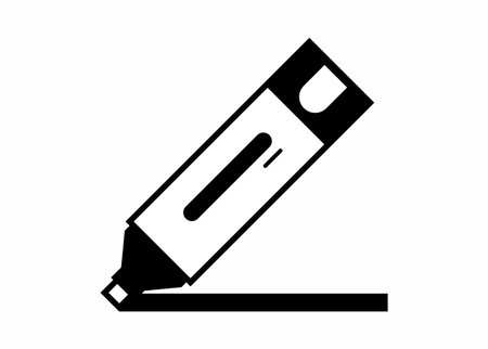 Highlighter marker. Simple illustration in black and white.のイラスト素材