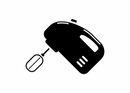 Hand mixer. Simple illustration in black and white.のイラスト素材