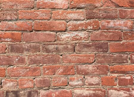Weathered stained old brick wall background