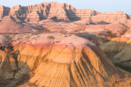 Scenic view  at sunset in Badlands National Park.