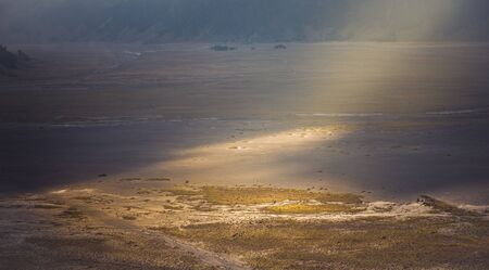 God light over Bromo moutain's Waste land Indonesiaの写真素材