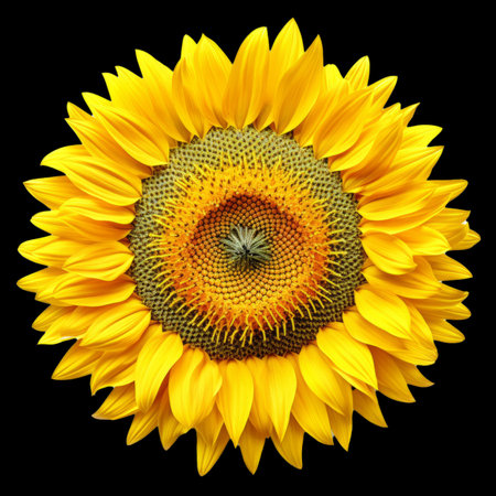 Sunflower isolated on black background. Close-up. Nature.の素材