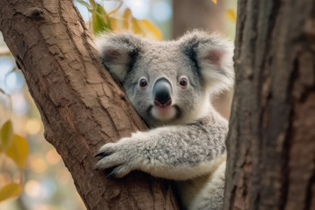 Koala in eucalyptus tree in australiaの素材