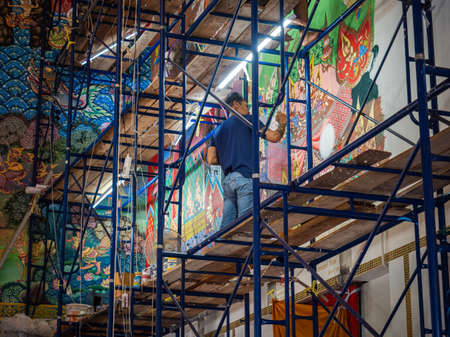 Wall Painting Inside The Templeの写真素材