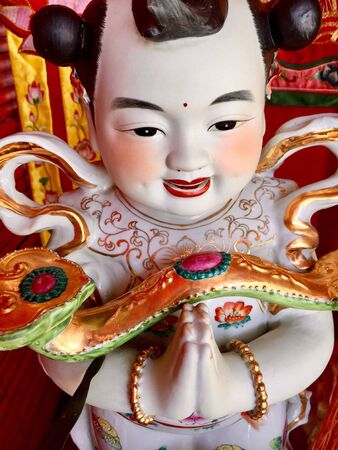 Religious statues of the temple are located inside the templeのeditorial素材