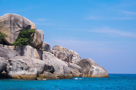 the rock and the blue skyの写真素材